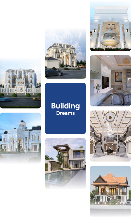 Professional construction team working on house structure